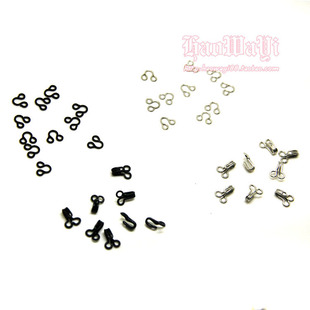 *bjd好娃衣*迷你6mm宽隐形扣子钩扣 黑银领扣/风纪扣/领钩2元20对