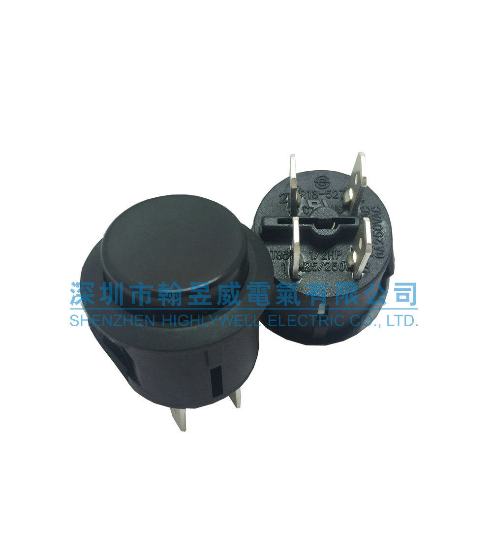 进口M20复位按钮开关R13-527黑色无灯无锁UL认证10A 250V大电流