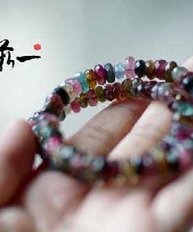 天然刻面碧玺手链