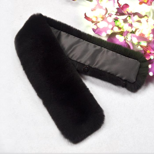 冬季男士獭兔毛领子通用大衣真毛领皮草立领黑色棕色假领子