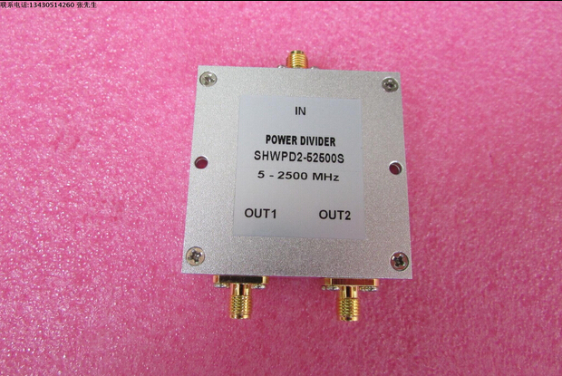 5-2500MHz 1W SMA N RF 射频同轴 2路一分二功分器 频率可定制 厂家承若质量保修1年，请放心购买 型号：SHWLPD2-52500S 50欧姆 一分二 3dB 功分器