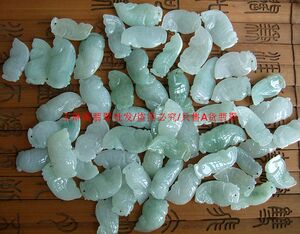 20408批 缅甸玉 天然A货翡翠 抽像款翡翠鱼吊坠 连年有余N74