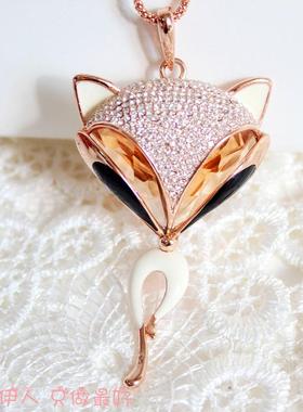 玫瑰金水晶招桃花防过敏毛衣链