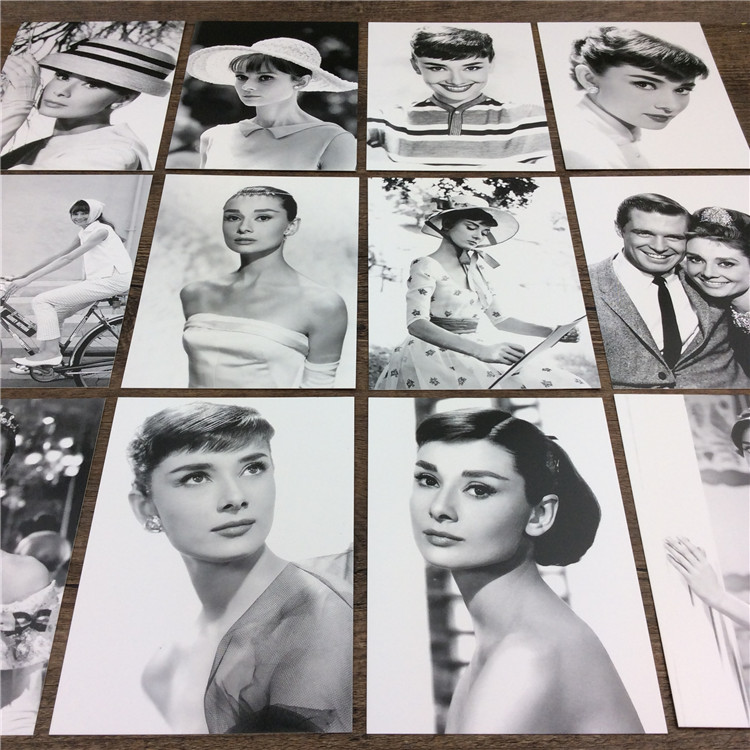 Audrey Hepburn Vivien Classic black and white image Retro Reminiscence Postcard A box of 30 Zhang cardin the Festive supplies/Gift , Cultural and creative products , Cultural and creative postcard  category - from Buy2taobao.com to provide professional Taobao agent buy service
