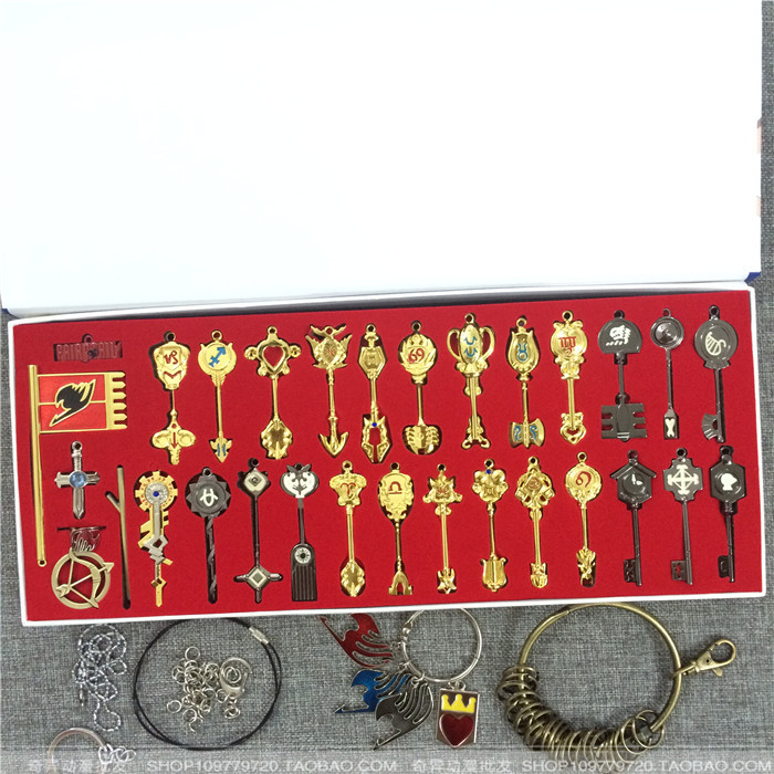 妖精的尾巴 cos动漫周边星座钥匙星灵钥匙扣项链黄道12宫露西套装