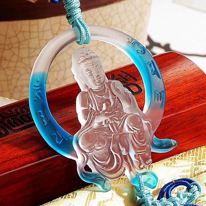 古法车饰琉璃观音风格包邮挂件
