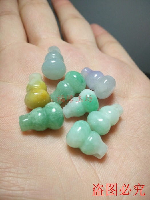 diy缅甸玉石葫芦项链散珠