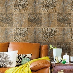 金钱豹皮毛大理石砖纹背景墙纸 包邮壁纸 服装店时尚盛宴SSSY3