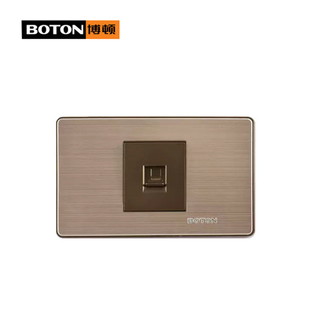 博顿V6高档开关插座 118拉丝面电脑插座