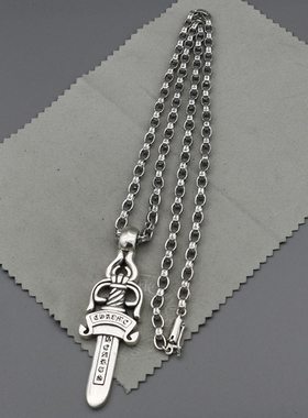 权志龙同款纯银复古饰品吊坠项链