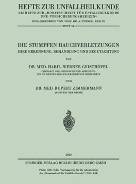 【预订】Die Stumpfen Bauchverletzungen: Ihre...