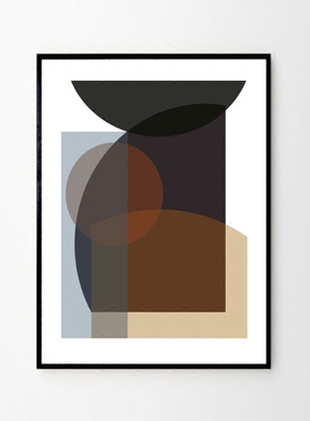 liveart 进口丹麦mogensen lopez 抽象 Brown Circle 原版装饰画