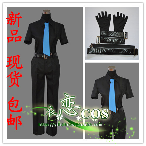 暗杀教室cos潮田渚cosplay动漫服装 12话封面黑色战斗礼服 特价