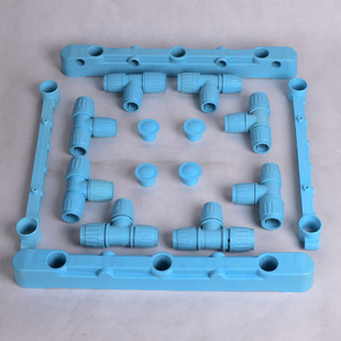 晾衣架配件不锈钢落地伸缩三通接头塑料直通底座晾衣杆连接件零件