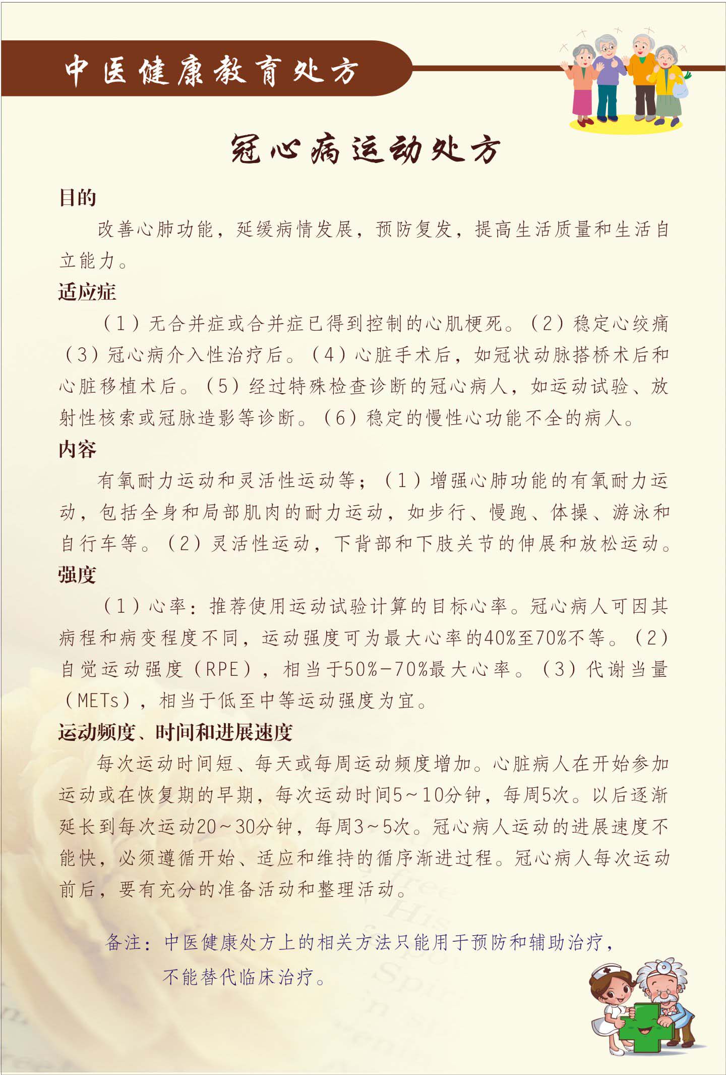 739海报印制展板写真喷绘12中医健康教育处方10冠心病运动处方