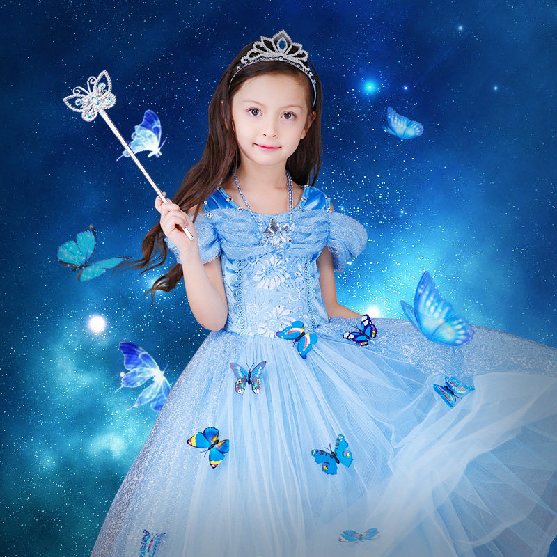 六一节儿童服装迪士尼灰姑娘公主裙子女童秋冰雪奇缘表演蓬蓬礼服,童装/婴儿装/亲子装,连衣裙,淘宝优惠券,粉丝福利购,淘宝优惠卷