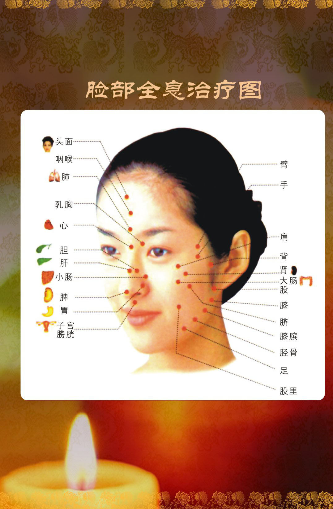 734海报印制写真喷绘880美容养生院五行养生挂图1脸部全息图