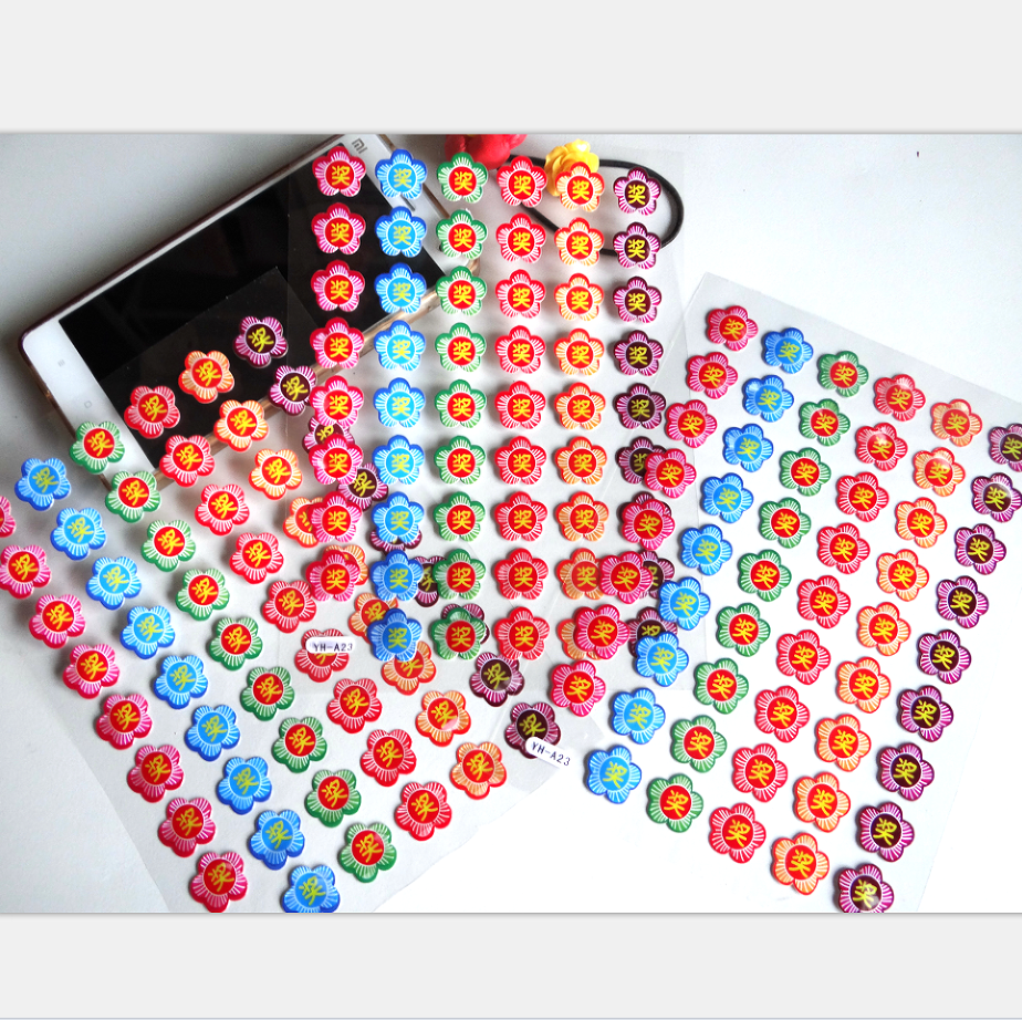 新款幼儿园小学生立体奖字优字花表扬贴纸 宝宝奖励粘贴纸 小礼品