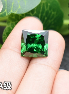 5A级哥伦比亚祖母绿宝石裸石正方形戒面主石绿色戒指吊坠公主方钻