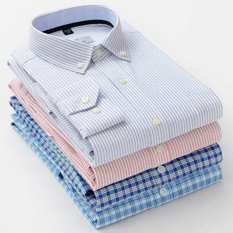 spring clothes pure cotton Oxford stripe shirt Long sleeve Solid business affairs leisure time men's wear middle age lattice clothesin the Men's clothing, Shirt  category - from Buy2taobao.com to provide professional Taobao agent buy service