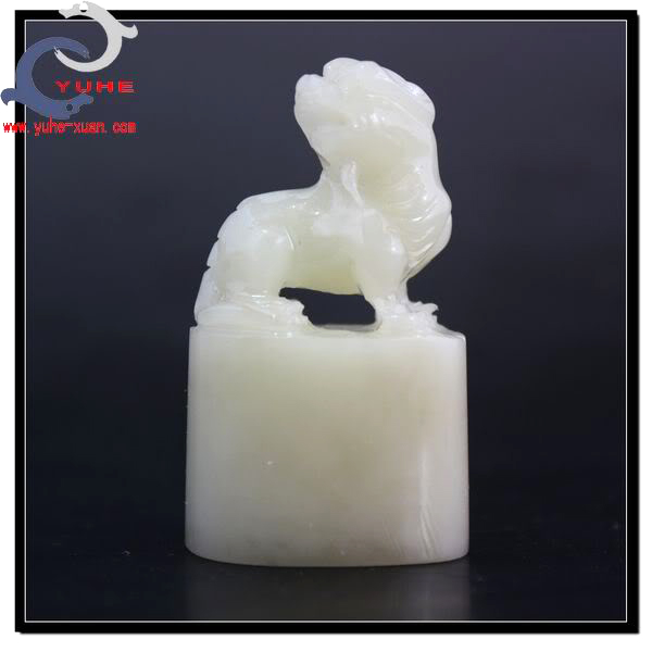 寿山石印章 国石真品 结晶芙蓉冻石 手工貔貅随意章 裕和轩 A7-84