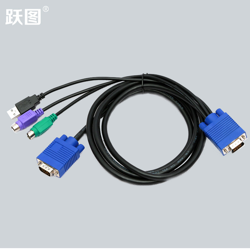 跃图KVM延长器高清视频USB键鼠传输器VGA光纤kvm光端机单模单芯LC接口可按需定制