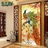 青飞 Точная печатная ткань цветы цветут богатые павлины магнолия бриллиантовая живопись цветовые резьба магнолия цветы, полные бриллиантовых живописи, бесплатная доставка