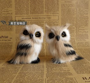 仿真小猫头鹰创意礼品鸟类标本摆件摄影道具动物模型庭院客厅摆件