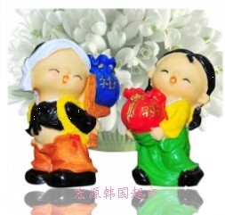 韩式农家乐摆件送福娃娃摆件树脂人偶公仔摆设朝鲜族娃娃摆件