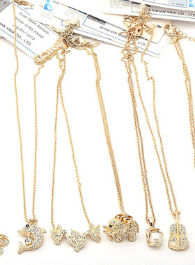 欧美饰品百搭水晶钻短款锁骨链