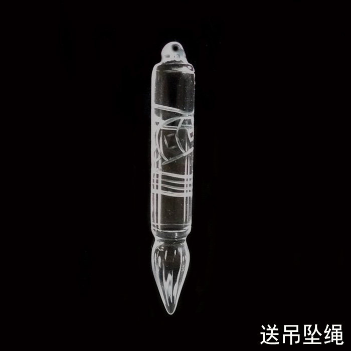 天然白水晶文昌笔吊坠