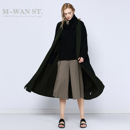 梅湾街2015秋冬新款 高端品牌超长大码女风衣