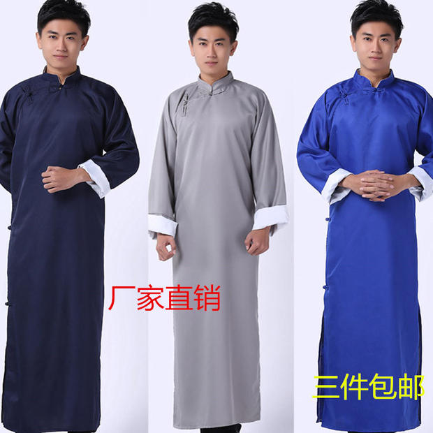 演出长袍马褂相声服快板说书人