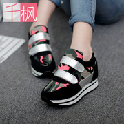 Spring and autumn 15 new sport casual Korean women's shoes with Velcro high platform shoes women thick-soled comfort shoes