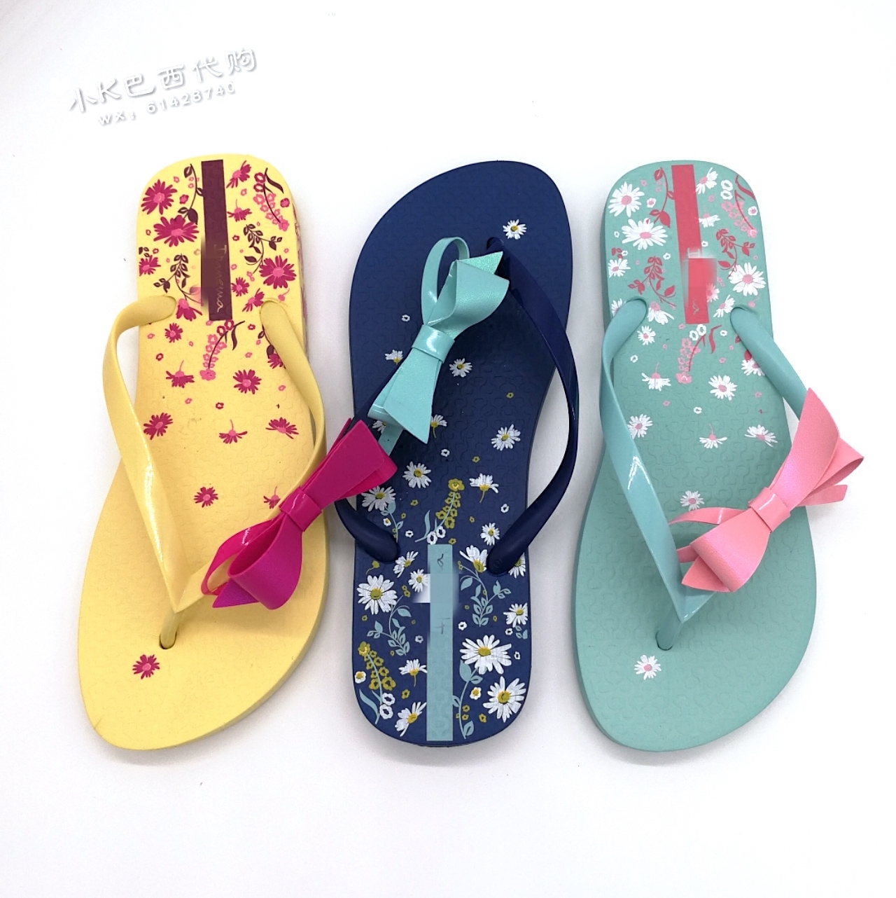 巴西夏季新款小蝴蝶結小雛菊花朵印花人字拖沙灘拖女夏/副牌在類目 女鞋, 拖鞋中 - 來自Buy2taobao.com提供專業的淘寶代購服務