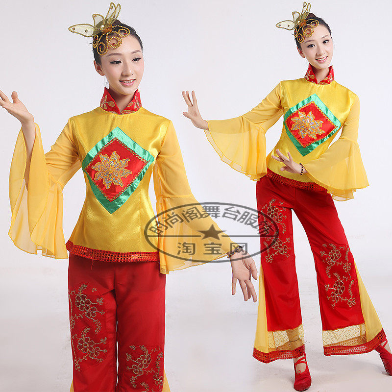 东北大秧歌服装女中老年扇子舞演出服2018新款广场舞套装成人