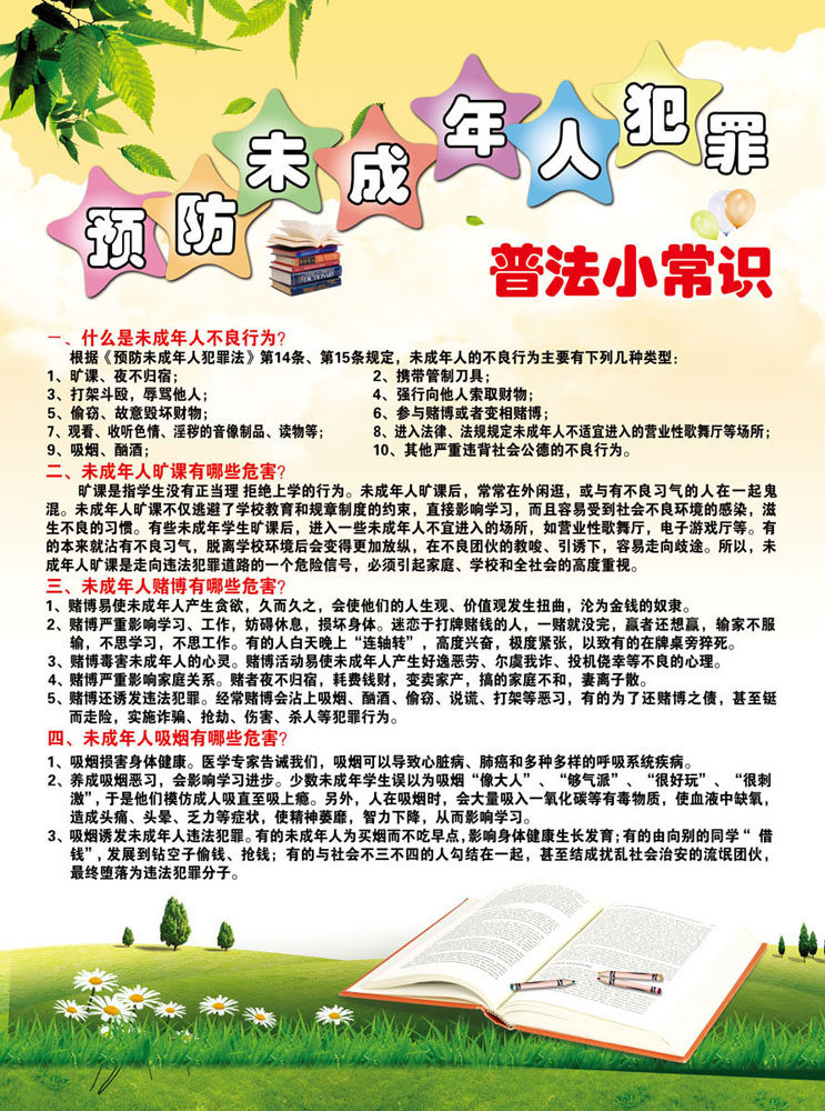 742海报印制展板写真喷绘贴纸230普法防未成年人犯罪宣传zip