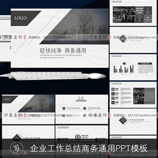 工作计划总结汇报商业计划融资企划 黑白极简商务PPT模板