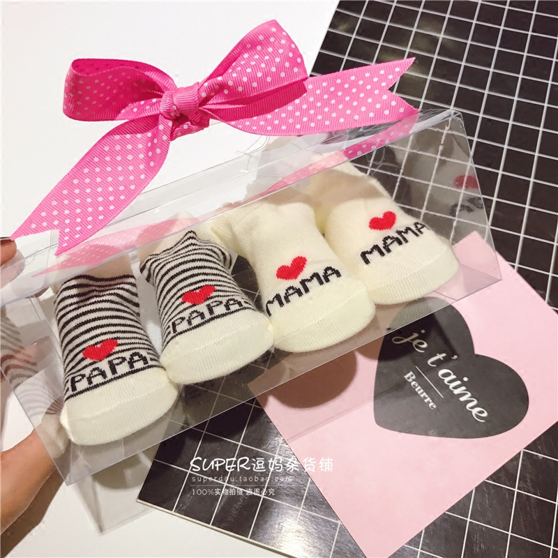 我爱爸妈新生儿袜子纯棉精梳棉宝宝袜礼盒装love papa mama在类目 童装/婴儿装/亲子装, 儿童袜子(0-16岁)中 - 来自Buy2taobao.com提供专业的淘宝代购服务