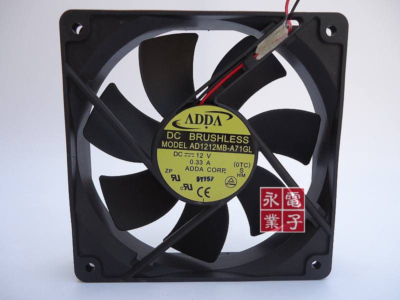台湾ADDA 12cm机箱静音 电源专用12025 12v 0.33A AD1212MB-A71GL