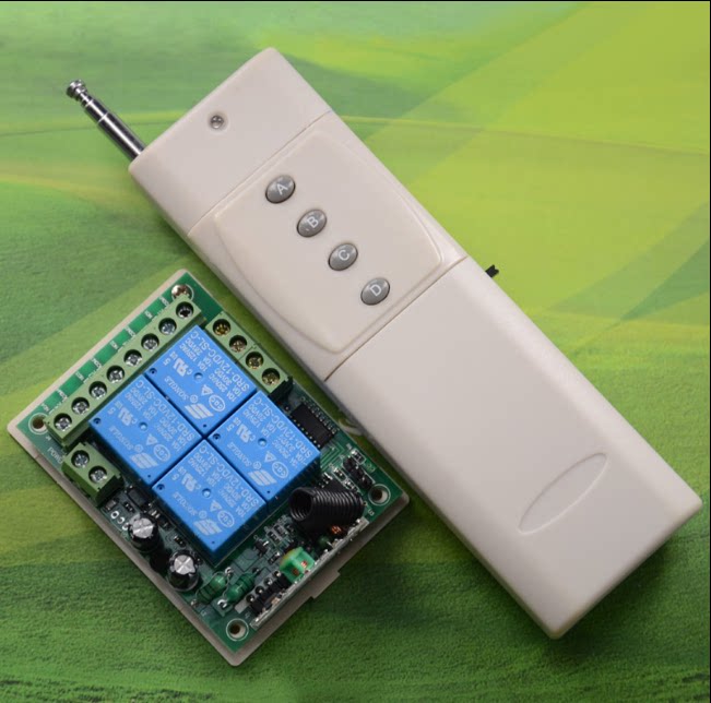 新款固定码12伏四路遥控开关 远距离大功率遥控器系统套装