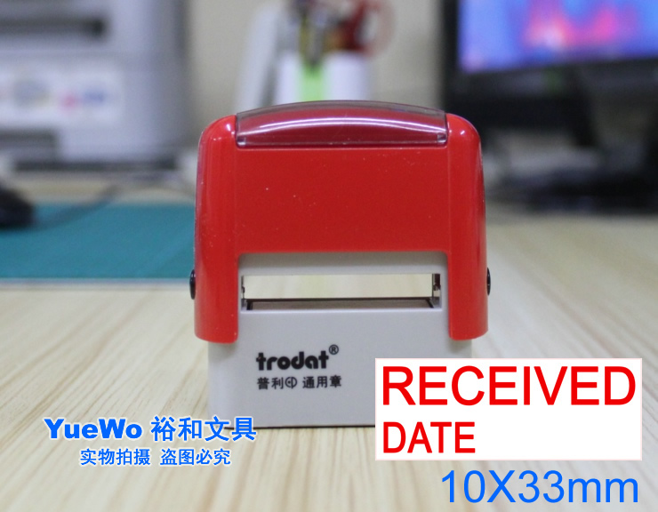 此款印章现货销售，配套印台有红 蓝 黑 紫 绿五个颜色供挑选（印台颜色也就是指您希望印出来的内容的颜色），拍下请备注您想的颜色，默认发红色。谢谢！