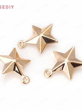 diy铜镀真金耳环立体挂件吊坠