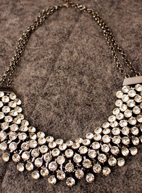 日韩风水钻夜店夸张装饰品锁骨链