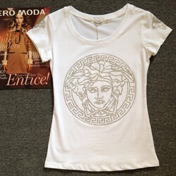 Настоящая женская облегающая футболка с короткими рукавами Kamaya, весенне-летняя одежда 2017 года с утюгом и ромбовидным принтом, женская одежда больших размеров