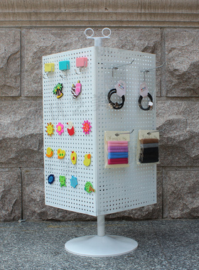 优艺美商品展示架 旋转饰品展示架挂钩货架洞洞板架 铁艺金属架