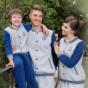 欧林雅竹纤维男士女士儿童家居服 加厚睡衣套装 家庭亲子装 外穿