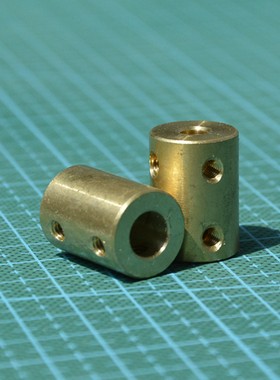 刚性联轴器 带顶紧螺丝 5*5/5*8/6.35*8/8*8 L22 黄铜 模型配件