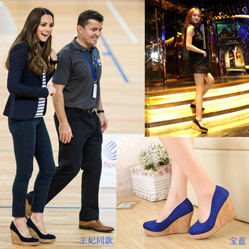 王妃款厚底松糕大小码坡跟单鞋