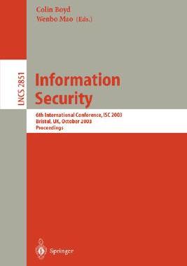 【预订】Information Security: 6th Internatio...